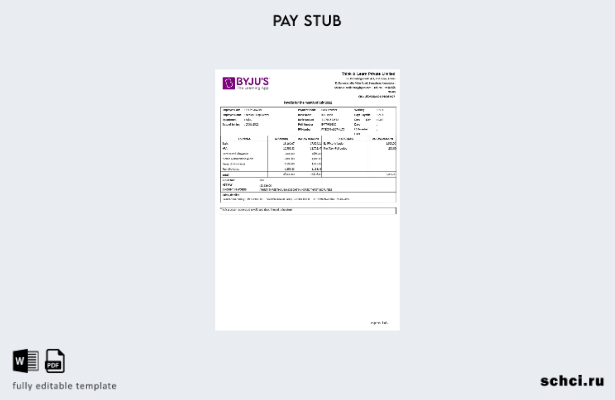 цифровая загрузка шаблона платежной ведомости учебного приложения BYJUs